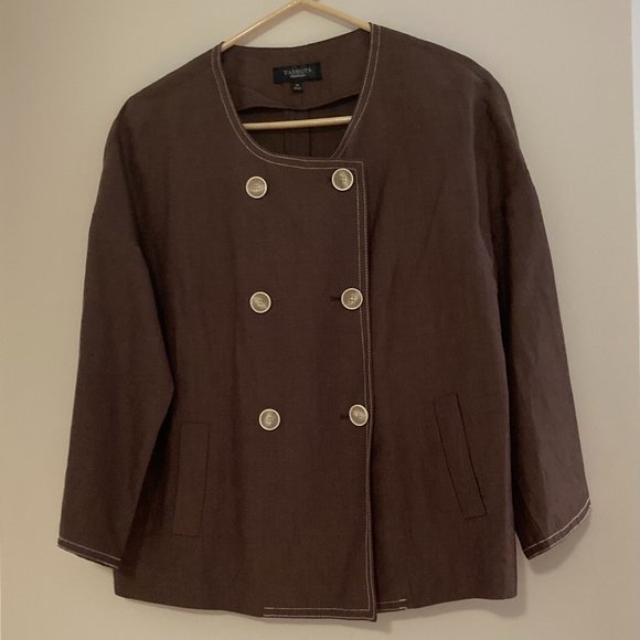 Talbots Brown Linen and Silk Talbots Jacket in Size 10 - Picture 1 of 5